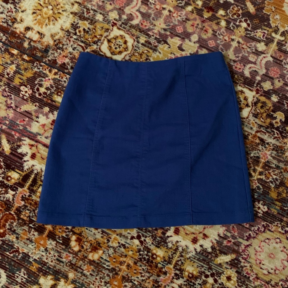 Electric Blue Denim Pencil Mini Skirt